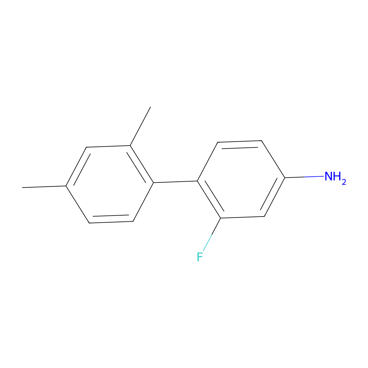 2-Fluoro-2',4'-dimethyl-[1,1'-biphenyl]-4-amine molecular structure, CAS 1486200-14-9