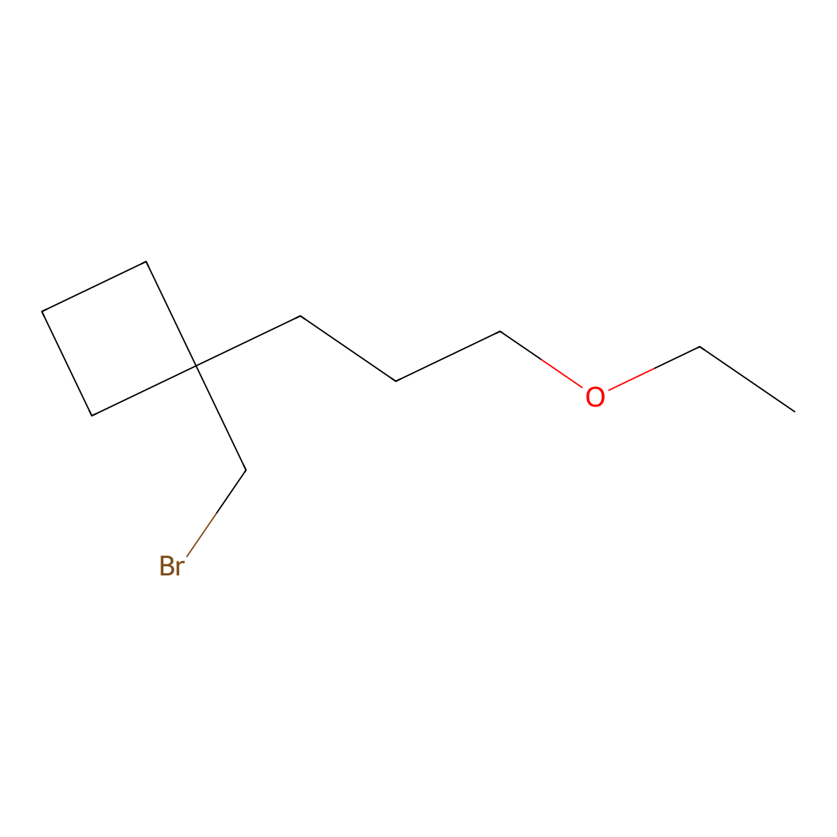 1-(Bromomethyl)-1-(3-ethoxypropyl)cyclobutane molecular structure, CAS 1486214-43-0