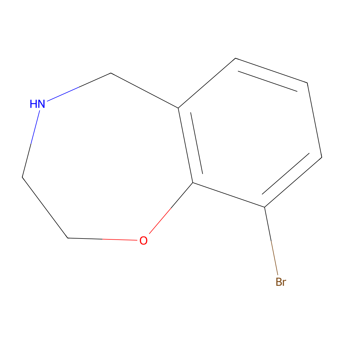 9-Bromo-2,3,4,5-tetrahydro-1,4-benzoxazepine molecular structure, CAS 1486219-77-5