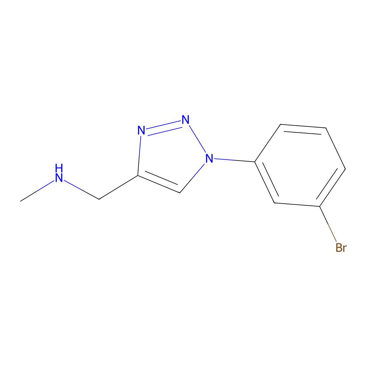 {[1-(3-bromophenyl)-1H-1,2,3-triazol-4-yl]methyl}(methyl)amine molecular structure, CAS 1486220-45-4