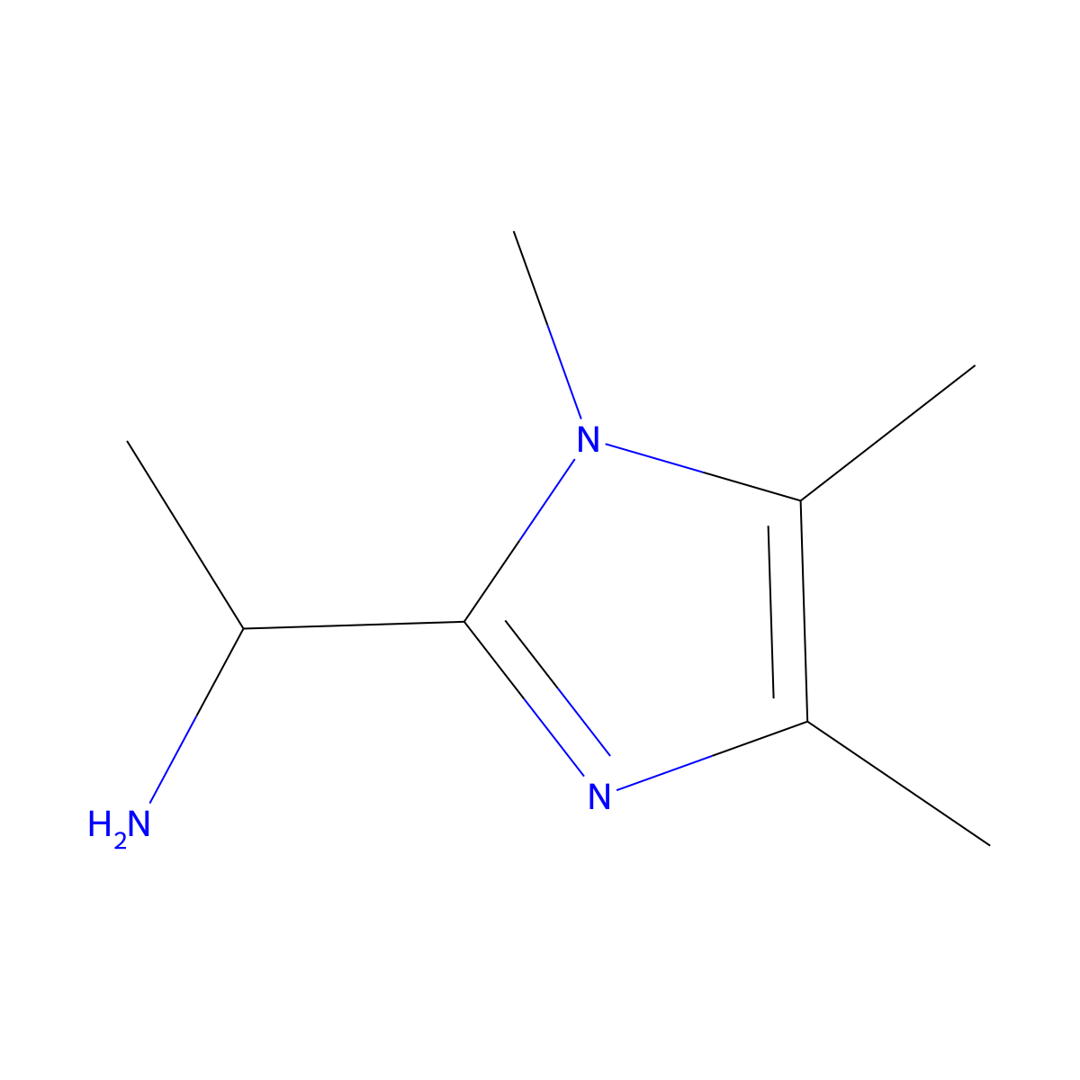 1-(1,4,5-trimethyl-1H-imidazol-2-yl)ethan-1-amine molecular structure, CAS 1486223-15-7