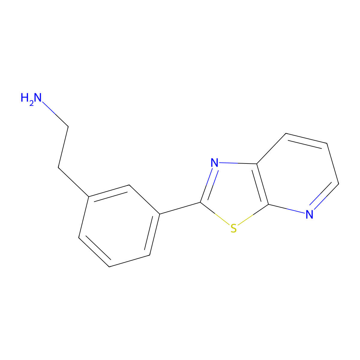 2-(3-{[1,3]Thiazolo[5,4-b]pyridin-2-yl}phenyl)ethan-1-amine molecular structure, CAS 1486224-97-8