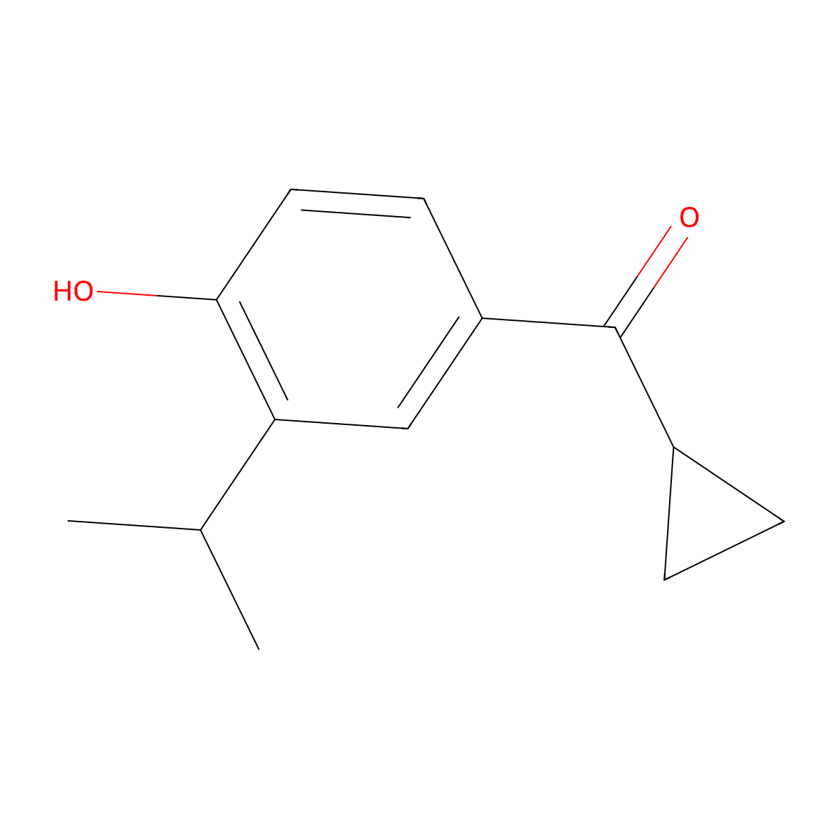 4-Cyclopropanecarbonyl-2-(propan-2-yl)phenol molecular structure, CAS 1486232-24-9
