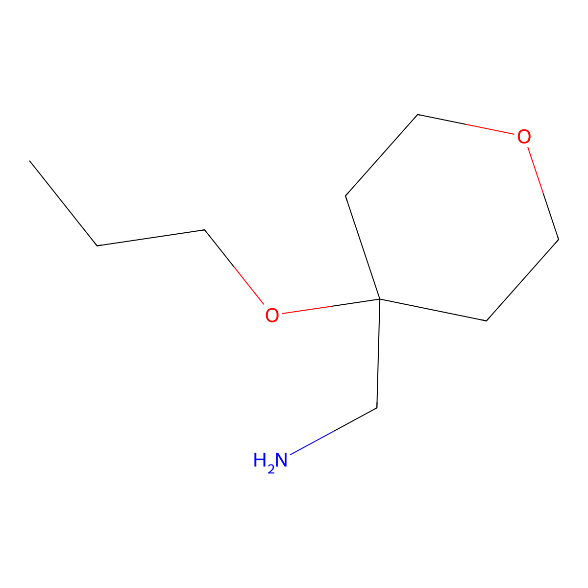 (4-Propoxyoxan-4-yl)methanamine molecular structure, CAS 1486234-23-4