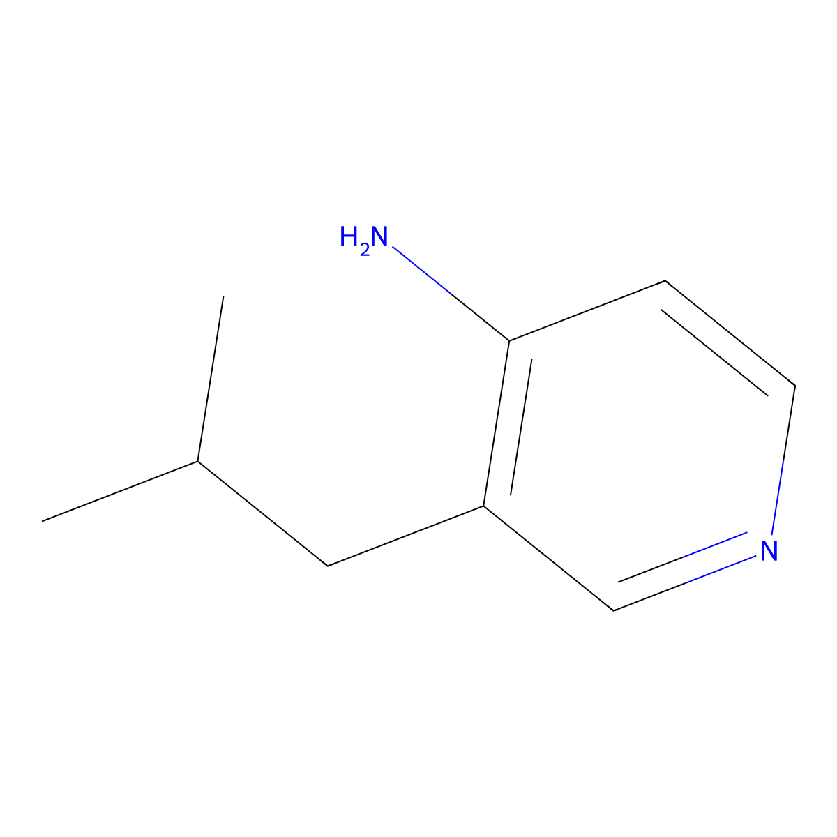 3-Isobutylpyridin-4-amine molecular structure, CAS 1486237-77-7