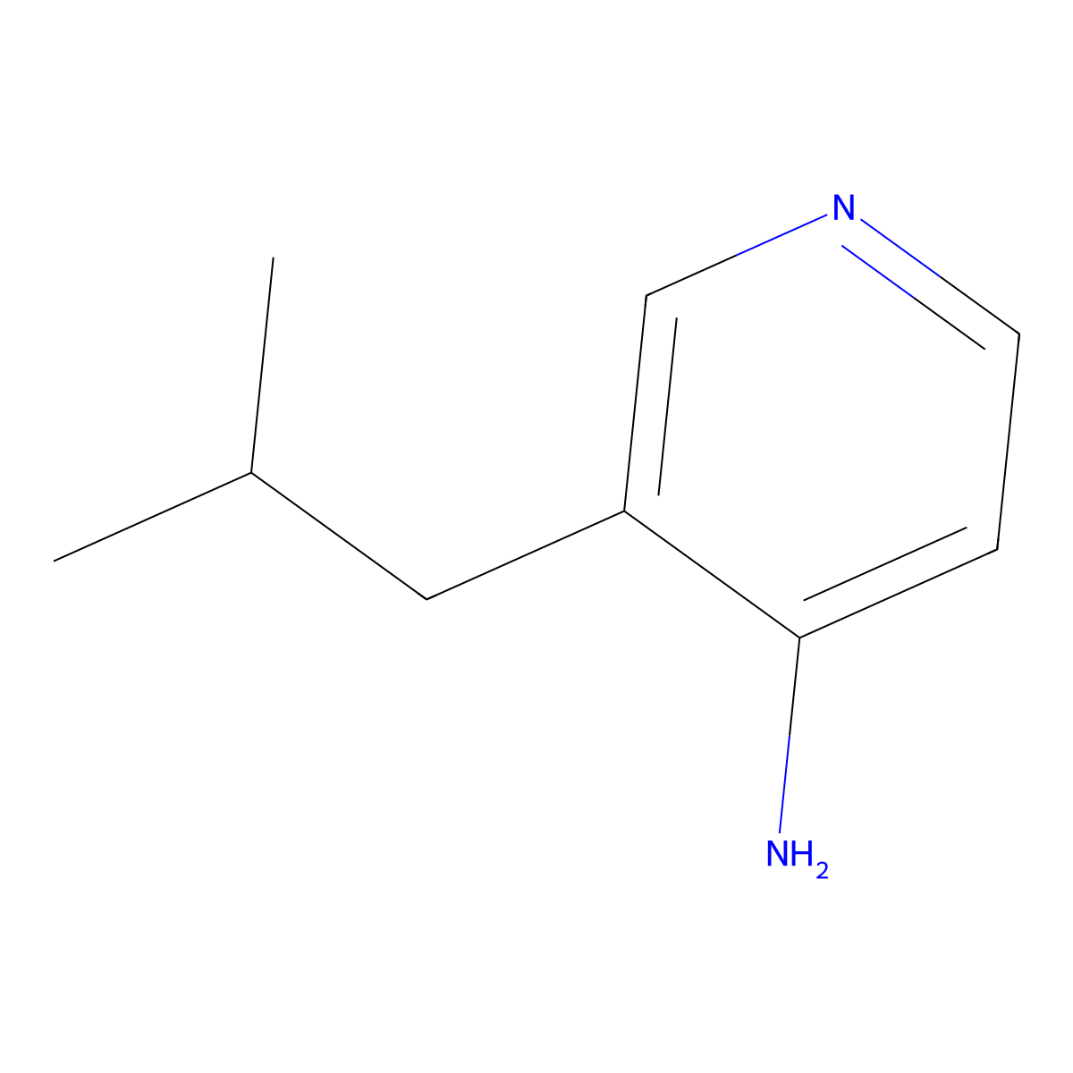 3-Isobutylpyridin-4-amine molecular structure, CAS 1486237-77-7