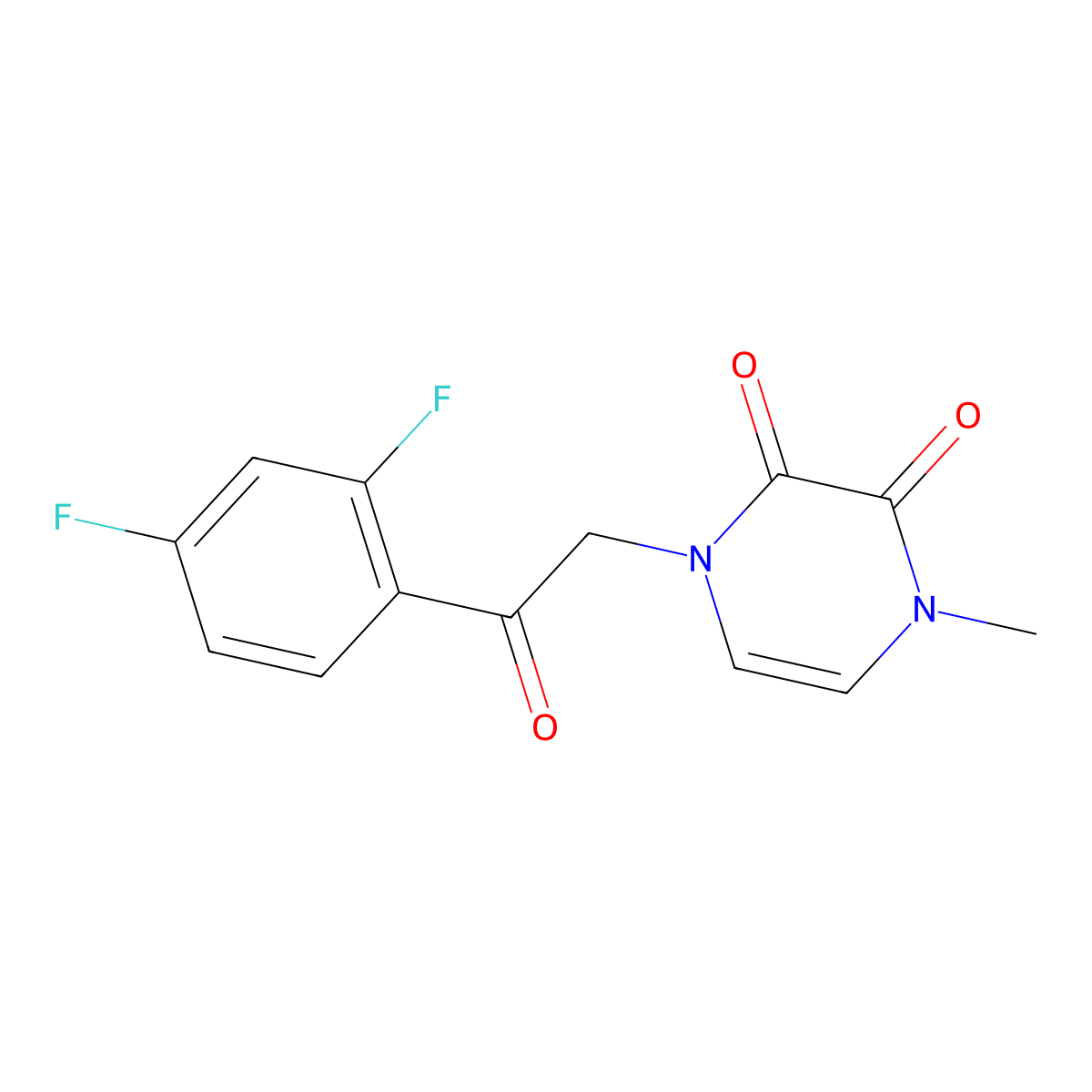 1-[2-(2,4-Difluorophenyl)-2-oxoethyl]-4-methylpyrazine-2,3-dione molecular structure, CAS 1486242-11-8