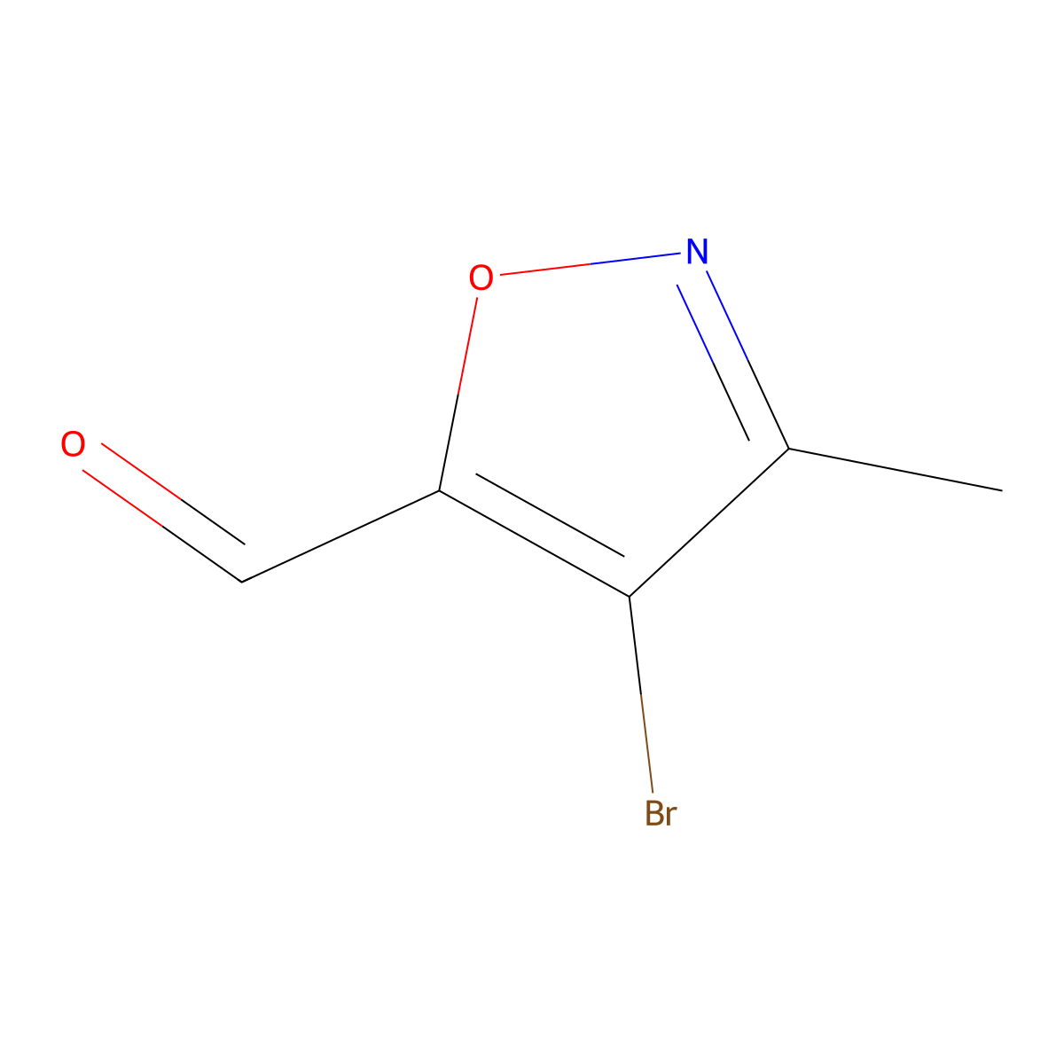 5-Isoxazolecarboxaldehyde, 4-bromo-3-methyl- molecular structure, CAS 1486253-62-6