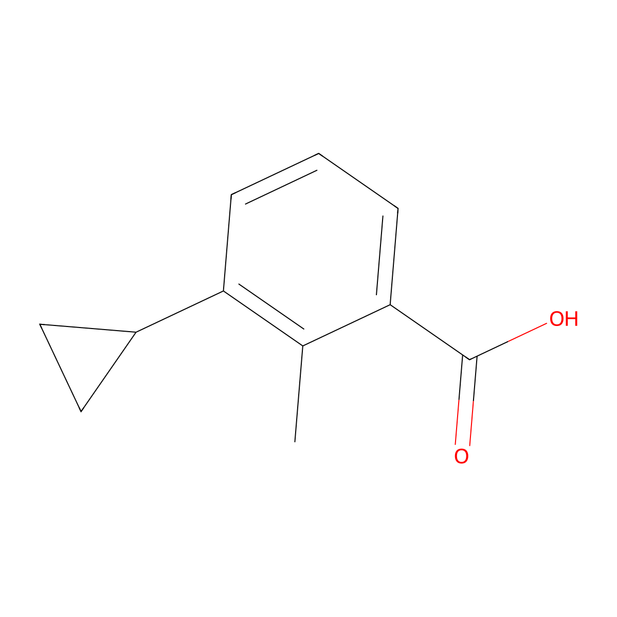 3-Cyclopropyl-2-methylbenzoic acid molecular structure, CAS 1486266-49-2