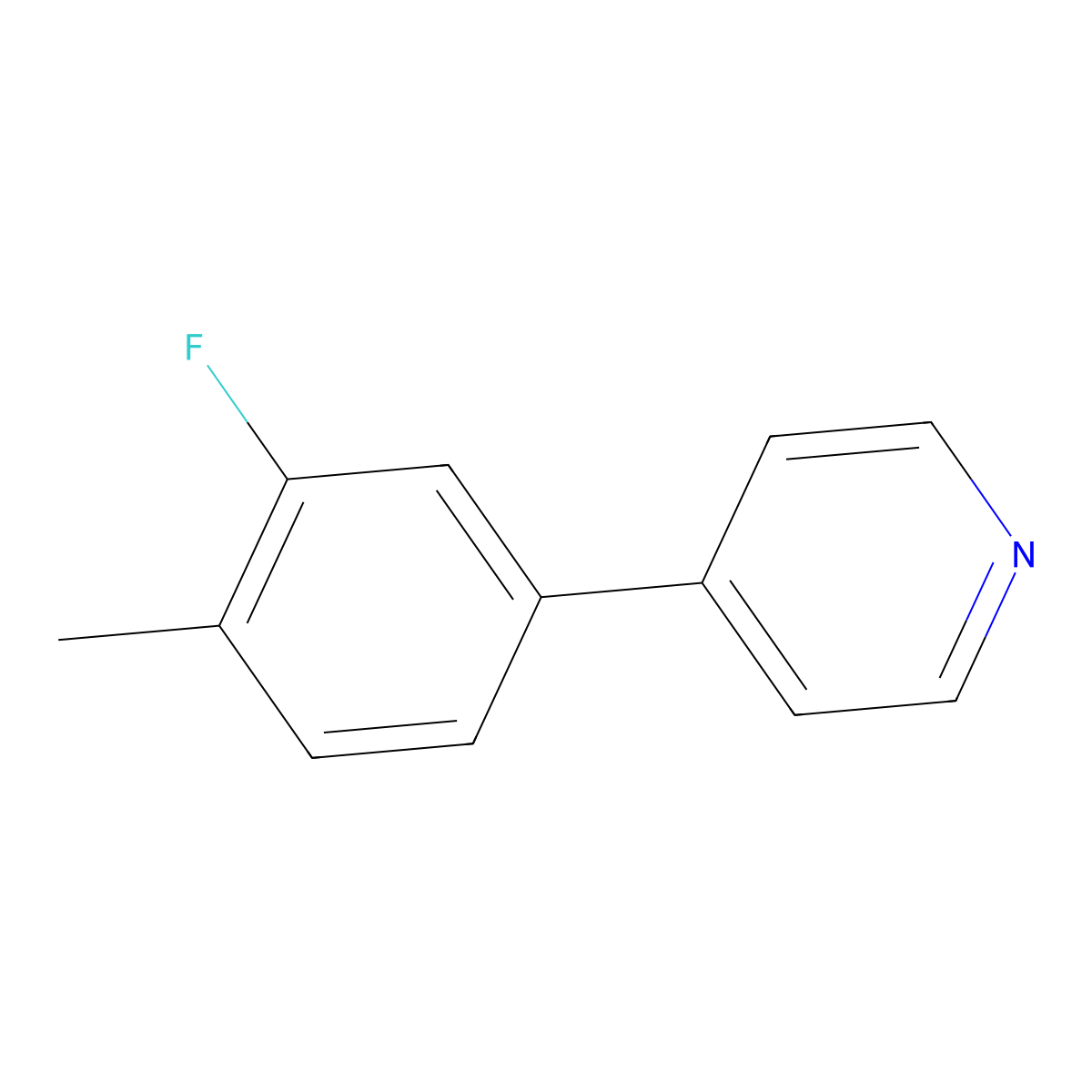 4-(3-Fluoro-4-methylphenyl)pyridine molecular structure, CAS 148627-75-2