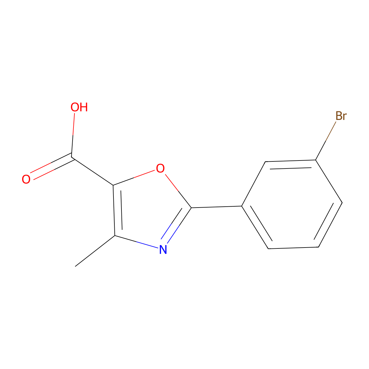 2-(3-Bromophenyl)-4-methyl-1,3-oxazole-5-carboxylic acid molecular structure, CAS 1486271-08-2