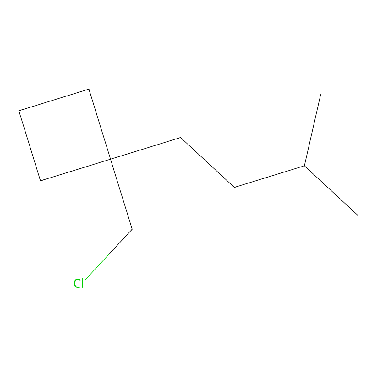 1-(Chloromethyl)-1-(3-methylbutyl)cyclobutane molecular structure, CAS 1486273-40-8