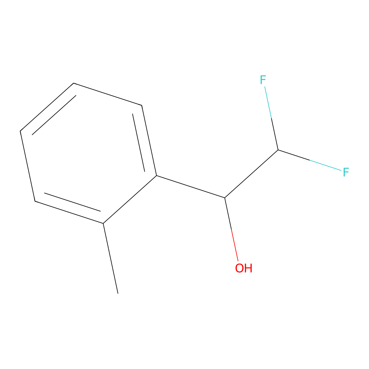 2,2-Difluoro-1-(2-methylphenyl)ethan-1-ol molecular structure, CAS 148628-34-6