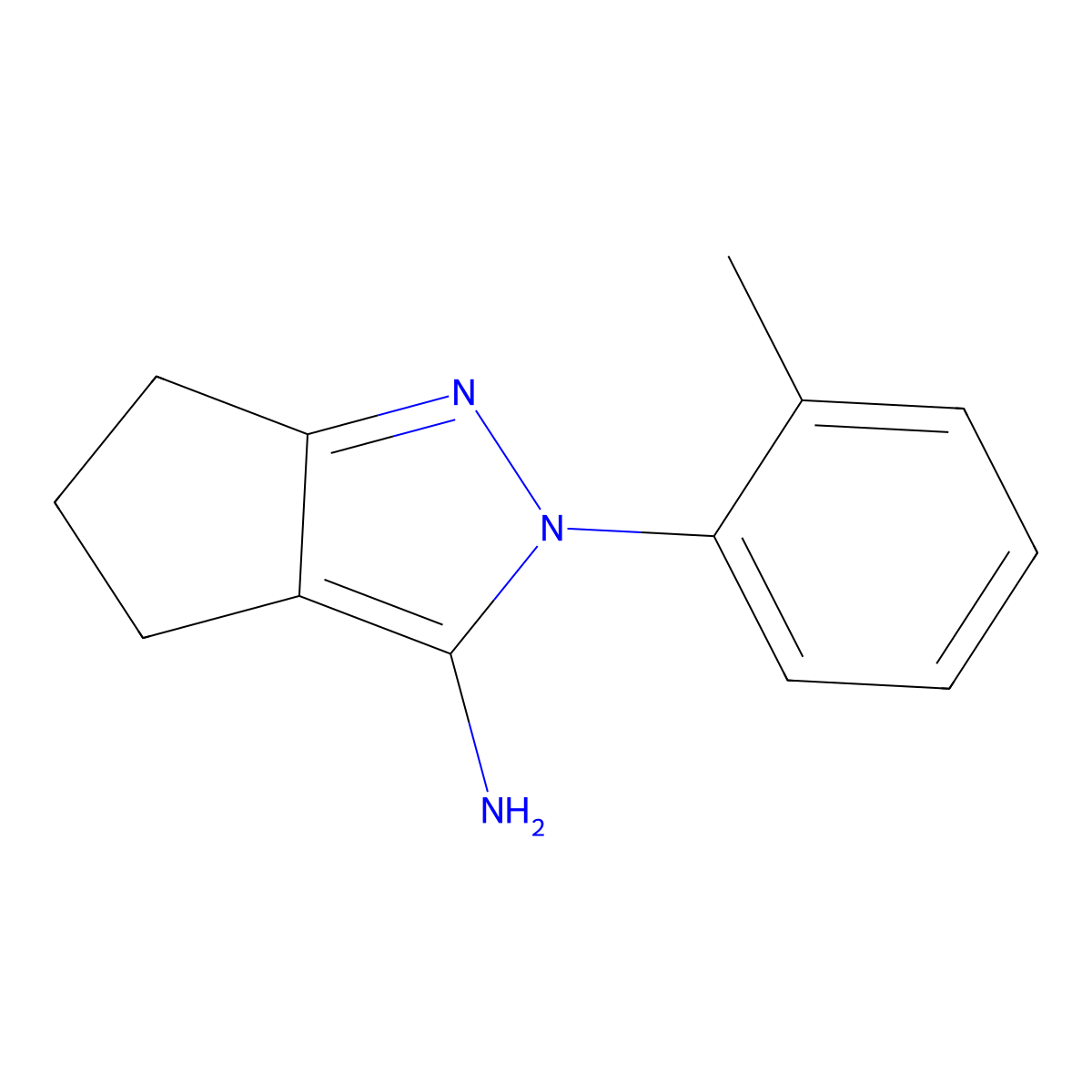 2-(2-methylphenyl)-2H,4H,5H,6H-cyclopenta(c)pyrazol-3-amine molecular structure, CAS 1486287-29-9