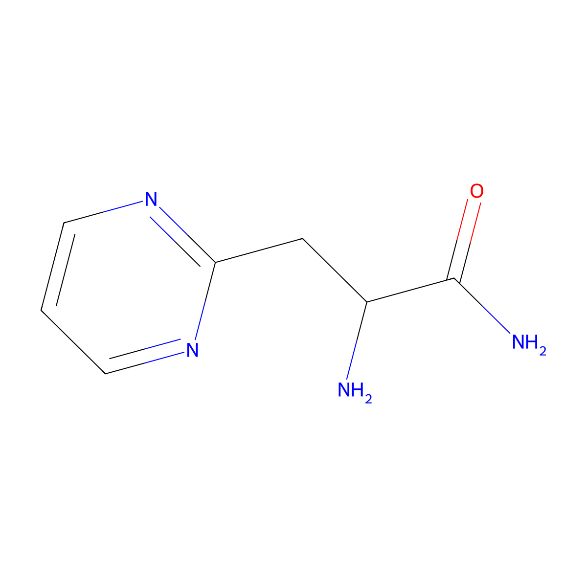 2-Amino-3-(pyrimidin-2-yl)propanamide molecular structure, CAS 1486298-26-3
