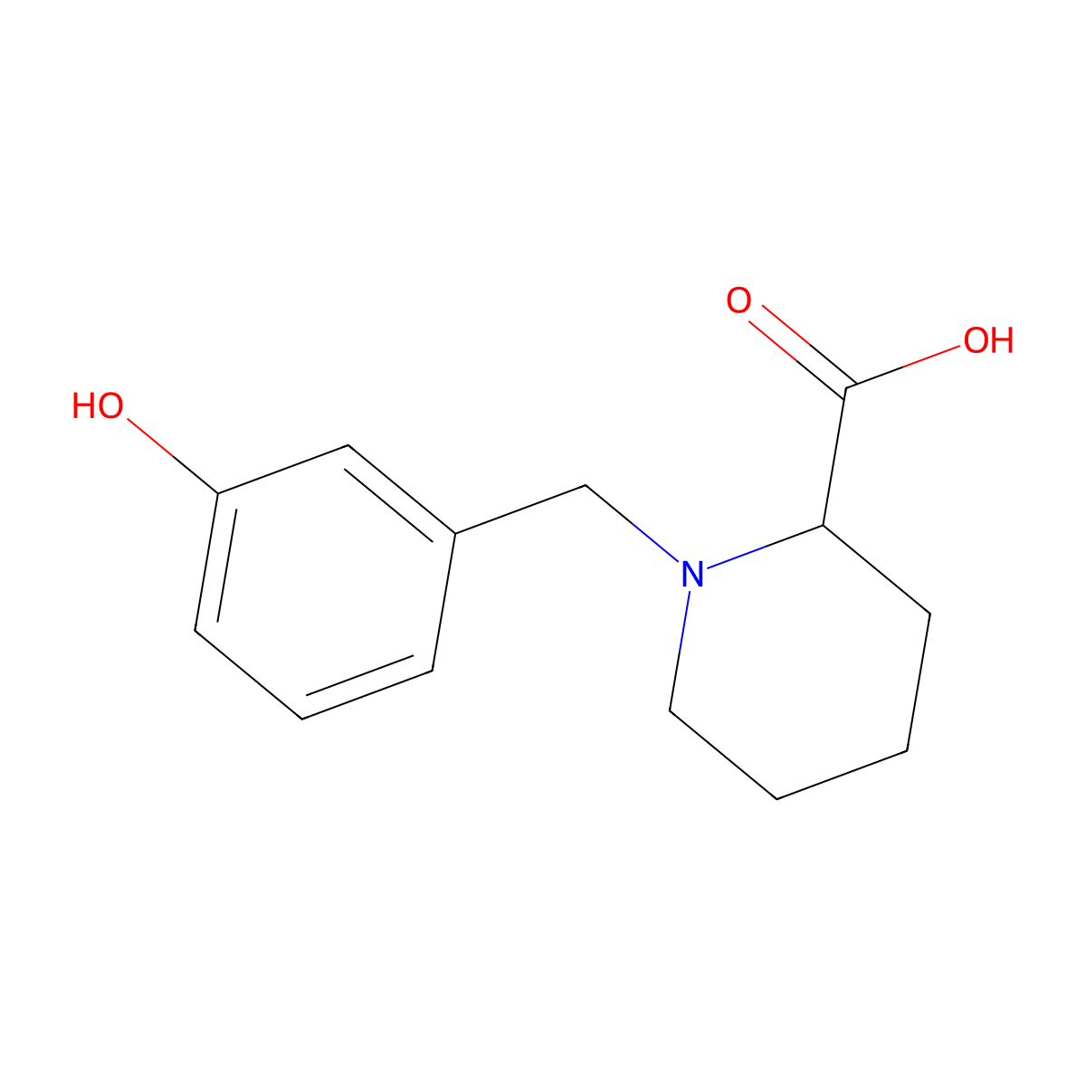 1-(3-Hydroxybenzyl)piperidine-2-carboxylic acid molecular structure, CAS 1486321-74-7