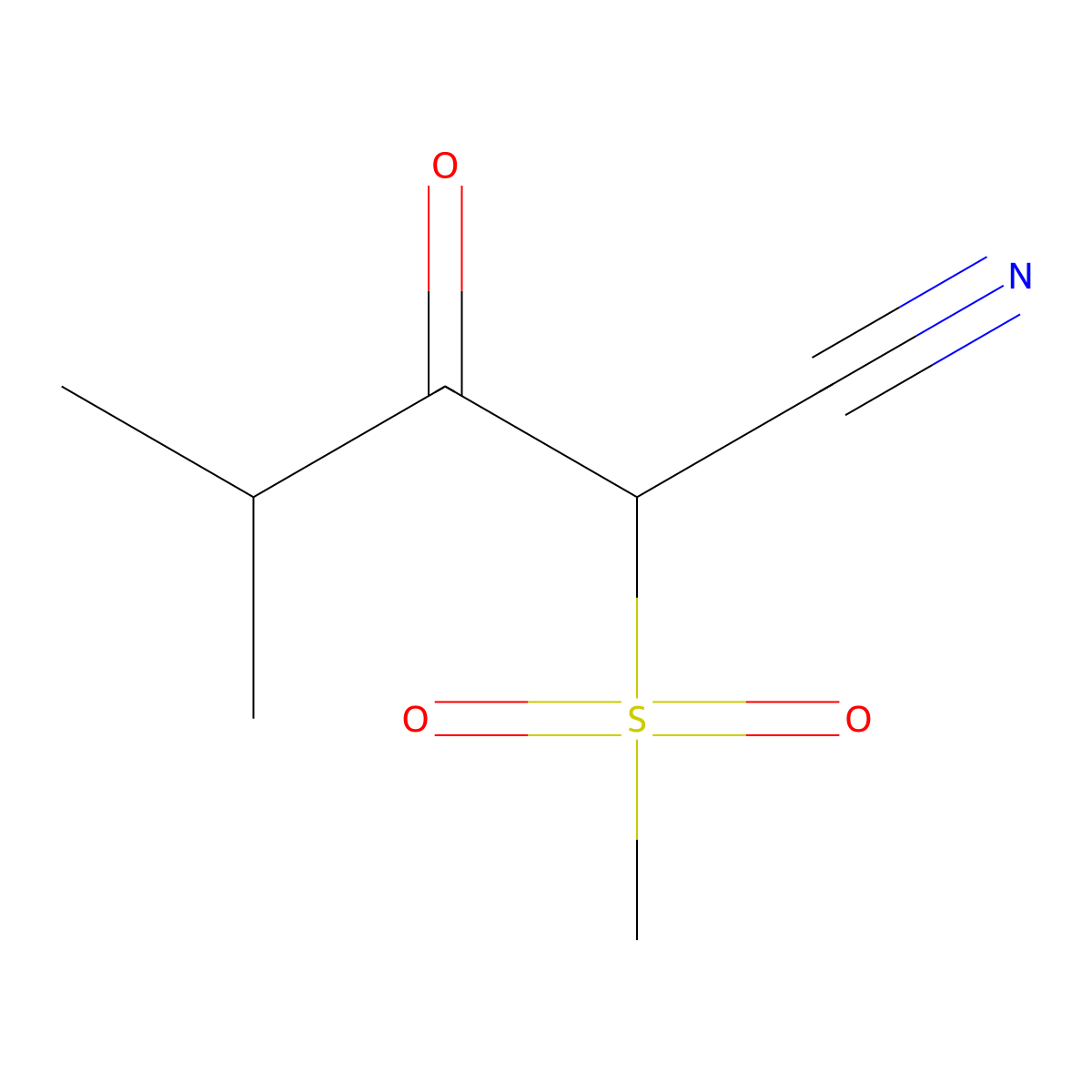 2-Methanesulfonyl-4-methyl-3-oxopentanenitrile molecular structure, CAS 1486327-65-4