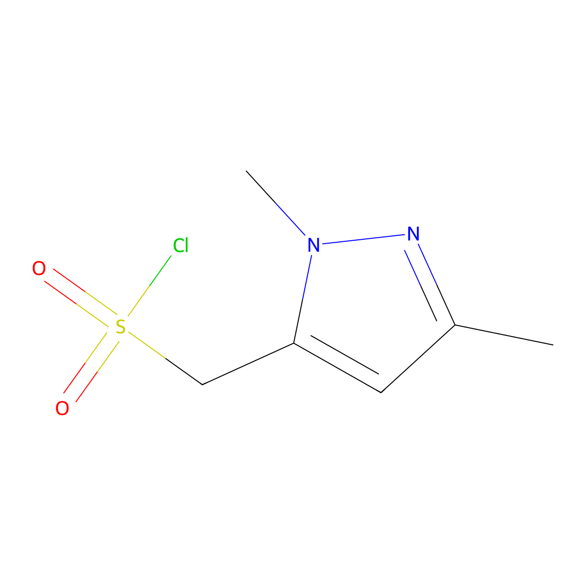 (1,3-Dimethyl-1H-pyrazol-5-YL)methanesulfonyl chloride molecular structure, CAS 1486329-09-2