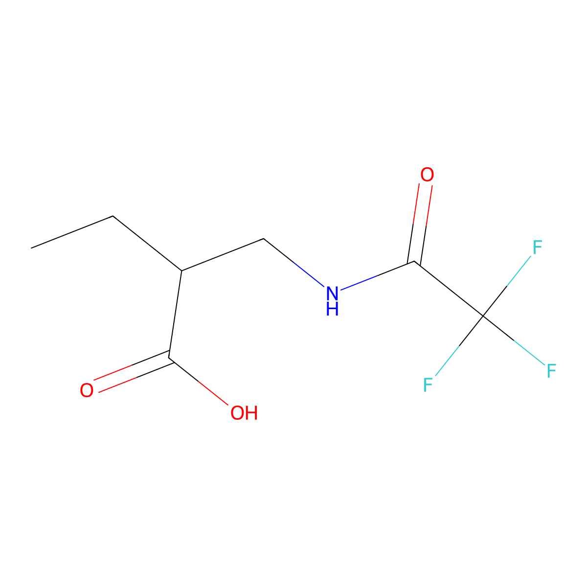 2-[(Trifluoroacetamido)methyl]butanoic acid molecular structure, CAS 1486333-12-3