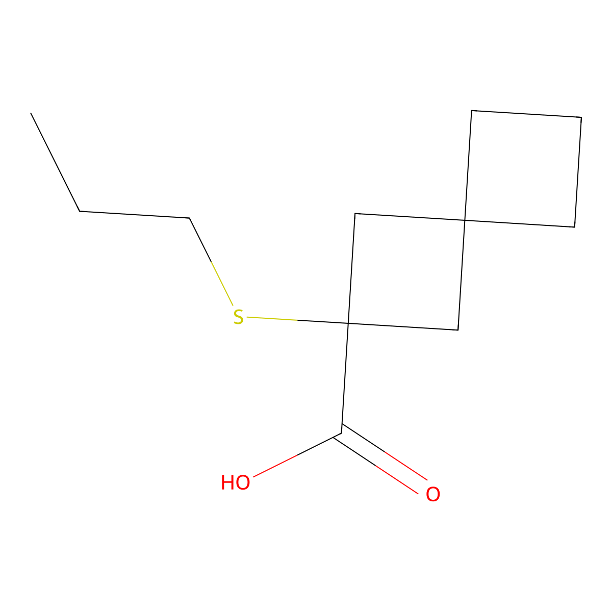 2-(Propylsulfanyl)spiro[3.3]heptane-2-carboxylic acid molecular structure, CAS 1486340-25-3
