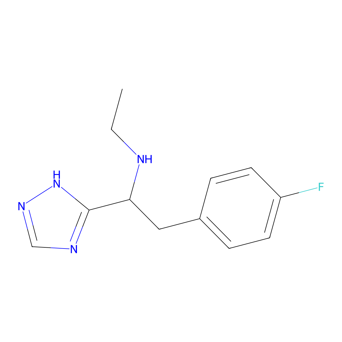 ethyl[2-(4-fluorophenyl)-1-(4H-1,2,4-triazol-3-yl)ethyl]amine molecular structure, CAS 1486345-96-3