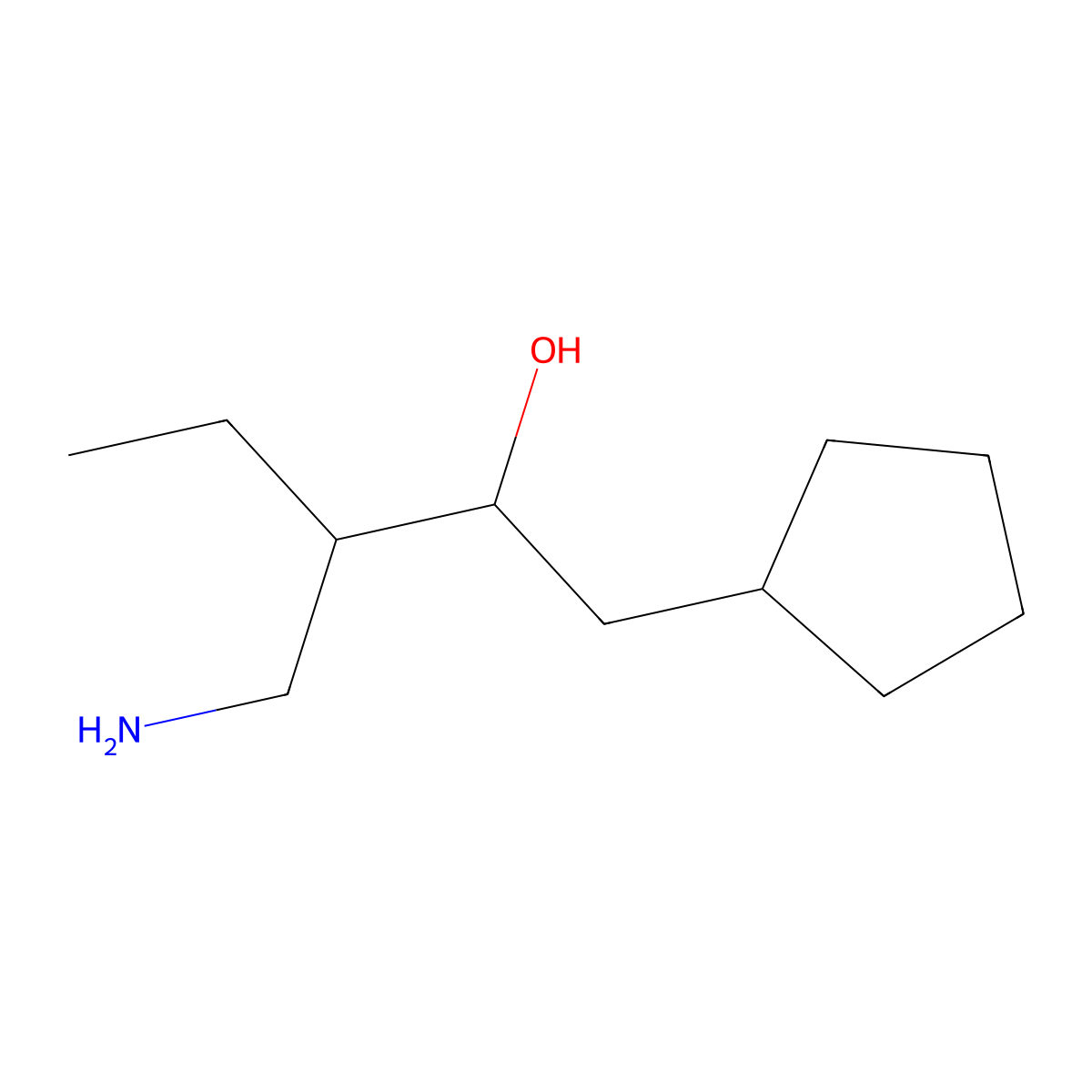 3-(Aminomethyl)-1-cyclopentylpentan-2-ol molecular structure, CAS 1486355-81-0