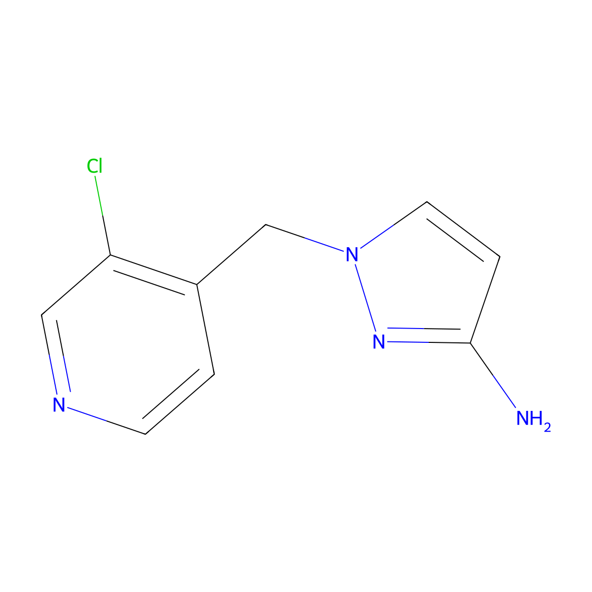 1-[(3-Chloropyridin-4-YL)methyl]-1H-pyrazol-3-amine molecular structure, CAS 1486364-14-0