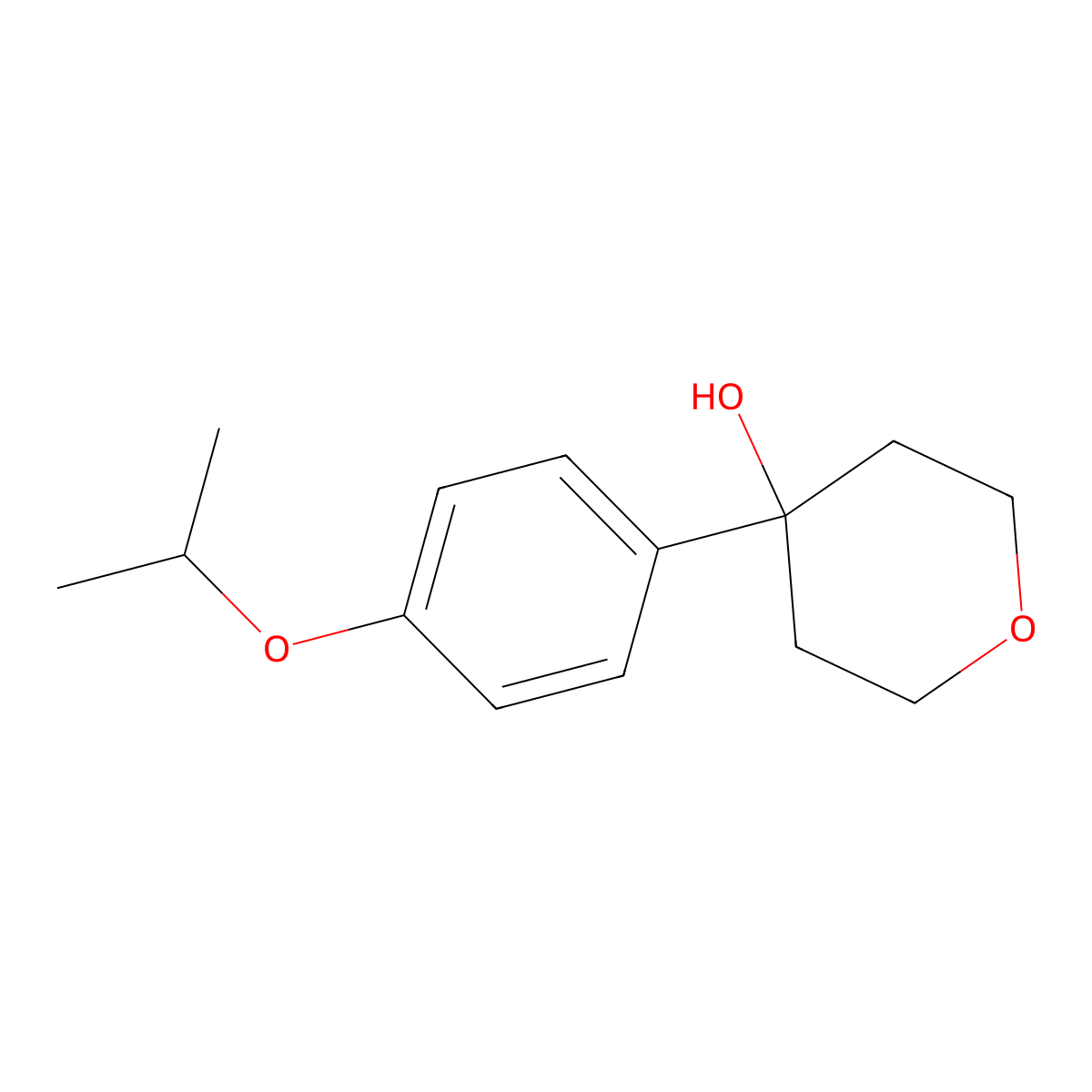 4-(4-isopropoxyphenyl)tetrahydro-2H-pyran-4-ol molecular structure, CAS 1486370-45-9
