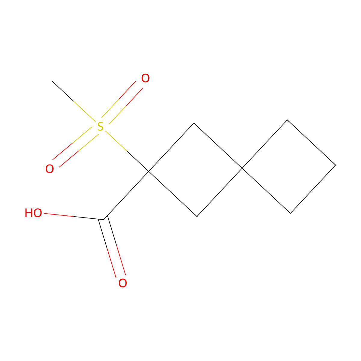 2-Methanesulfonylspiro[3.3]heptane-2-carboxylic acid molecular structure, CAS 1486371-51-0