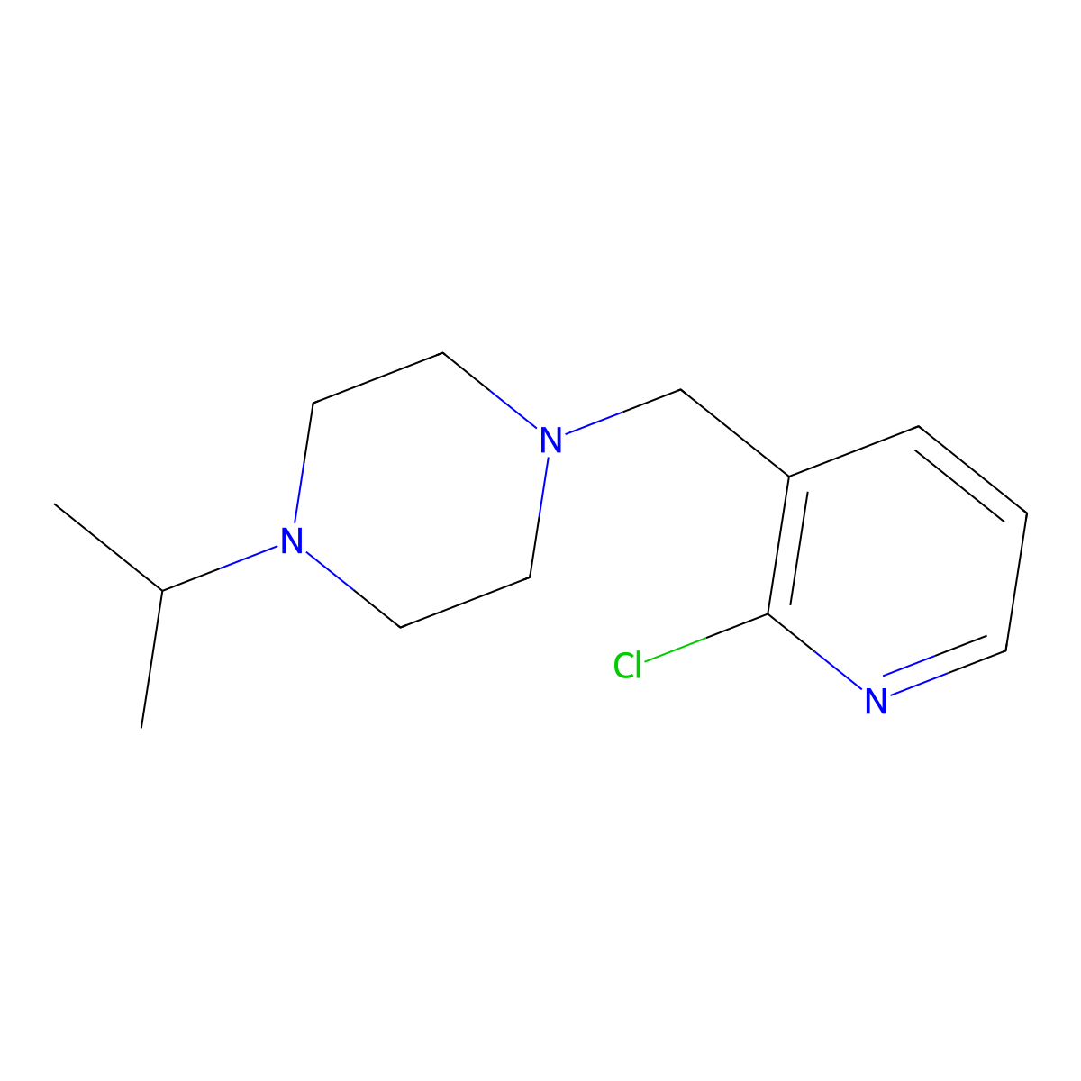 1-((2-Chloropyridin-3-yl)methyl)-4-isopropylpiperazine molecular structure, CAS 1486382-63-1