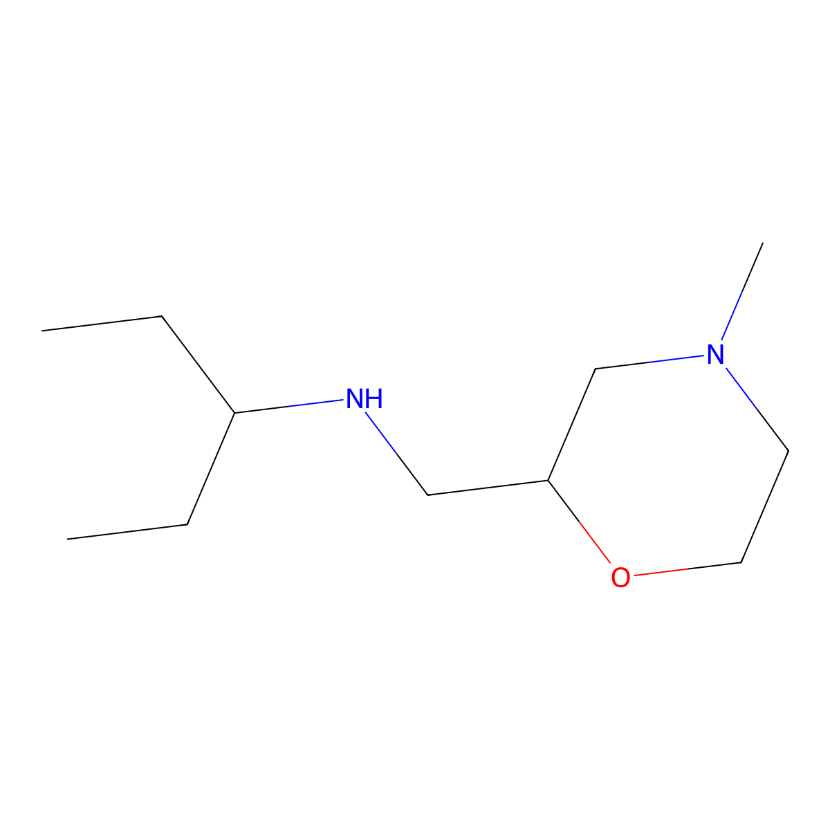 [(4-Methylmorpholin-2-yl)methyl](pentan-3-yl)amine molecular structure, CAS 1486382-80-2