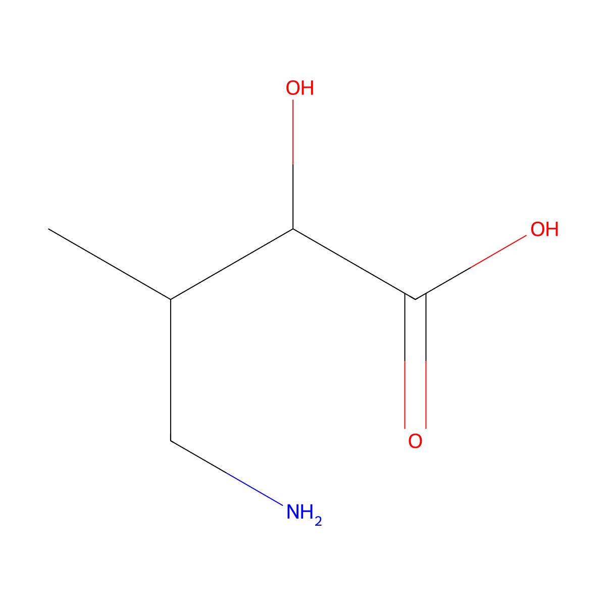4-Amino-2-hydroxy-3-methylbutanoic acid molecular structure, CAS 1486383-50-9