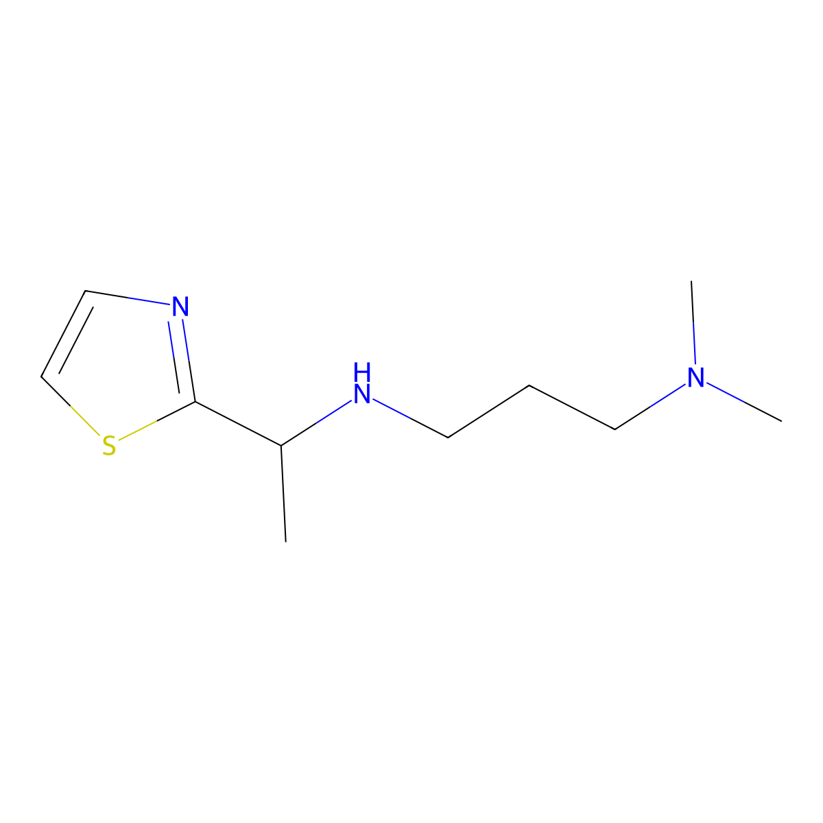 [3-(Dimethylamino)propyl][1-(1,3-thiazol-2-yl)ethyl]amine molecular structure, CAS 1486386-69-9