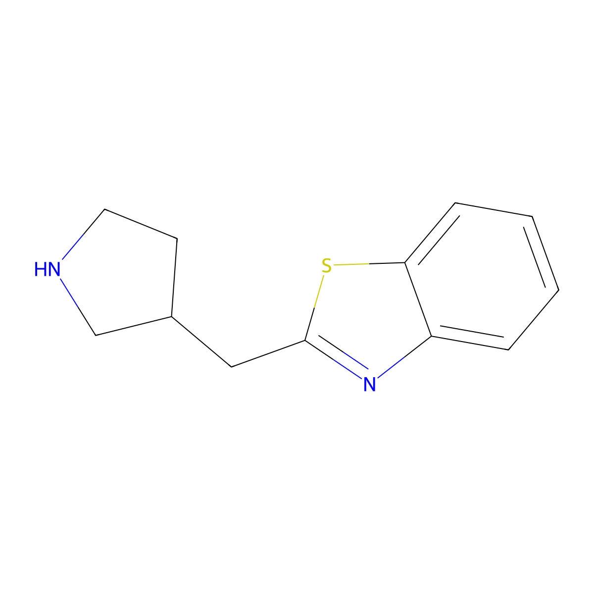 2-(Pyrrolidin-3-ylmethyl)benzo[d]thiazole molecular structure, CAS 1486388-58-2