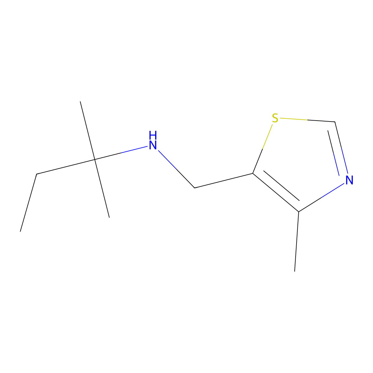 [(4-Methyl-1,3-thiazol-5-yl)methyl](2-methylbutan-2-yl)amine molecular structure, CAS 1486393-38-7