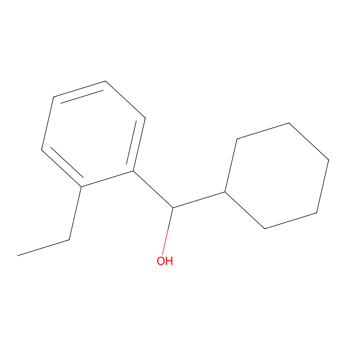 Benzenemethanol, alpha-cyclohexyl-2-ethyl- molecular structure, CAS 1486394-60-8