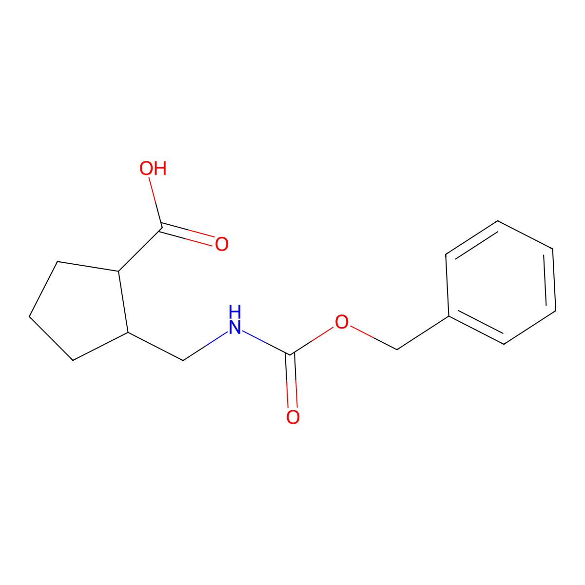 2-({[(Benzyloxy)carbonyl]amino}methyl)cyclopentane-1-carboxylic acid molecular structure, CAS 1486403-47-7