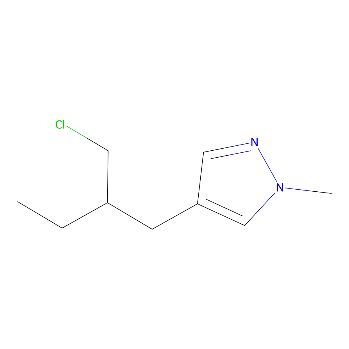 4-(2-(Chloromethyl)butyl)-1-methyl-1h-pyrazole molecular structure, CAS 1486418-30-7