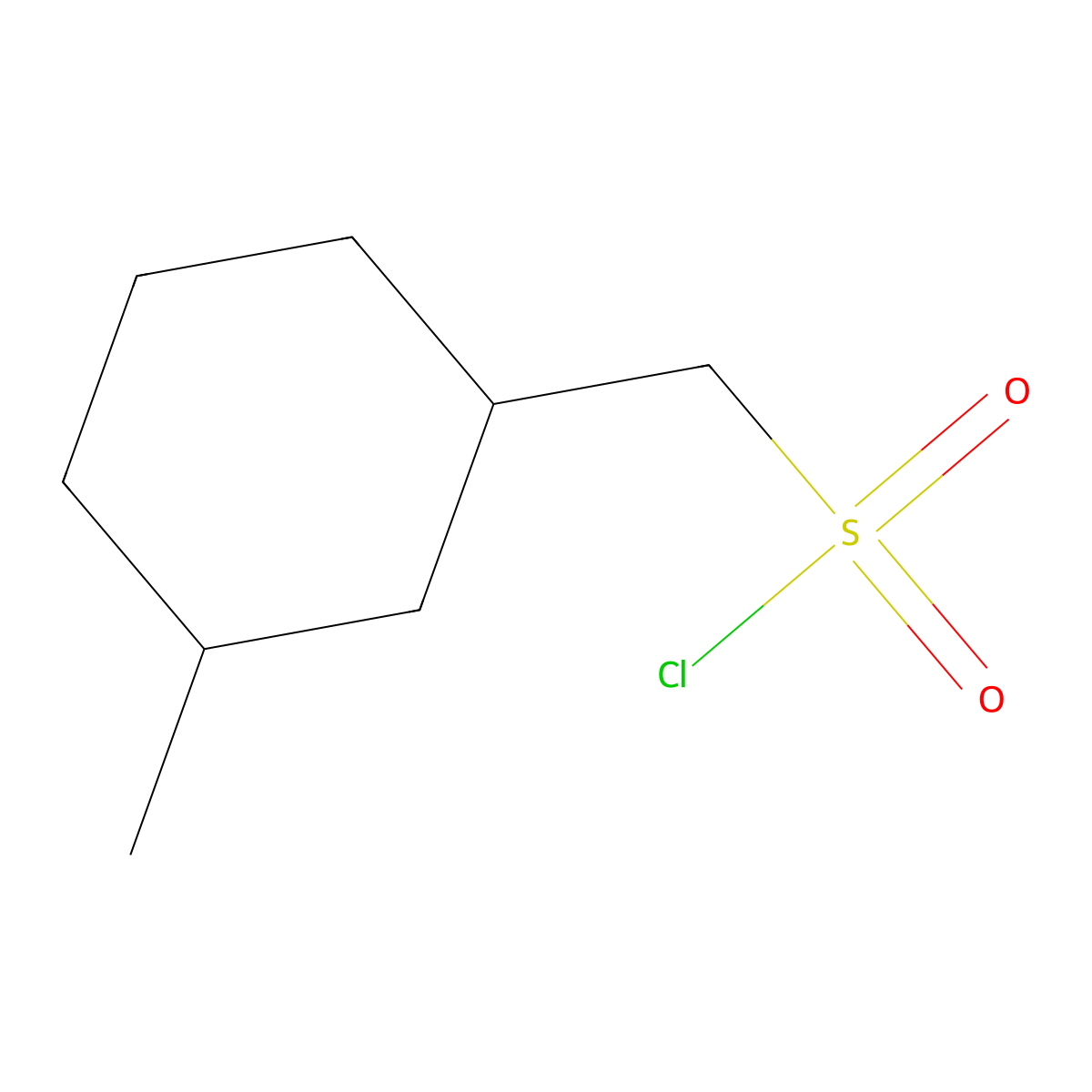 (3-Methylcyclohexyl)methanesulfonyl chloride molecular structure, CAS 1486426-54-3