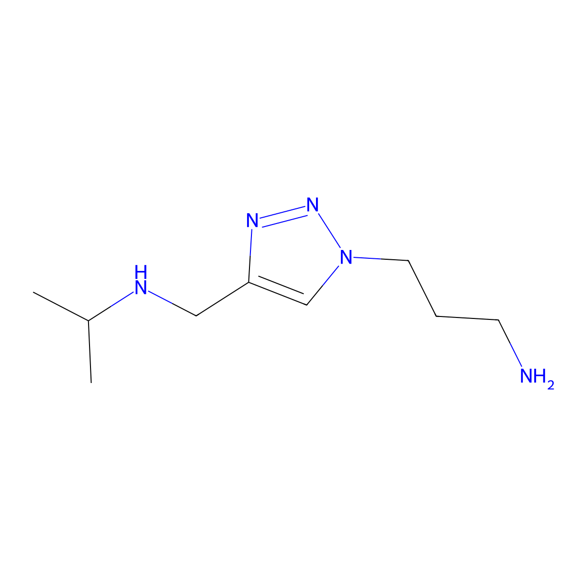 3-(4-((Isopropylamino)methyl)-1h-1,2,3-triazol-1-yl)propan-1-amine molecular structure, CAS 1486438-55-4