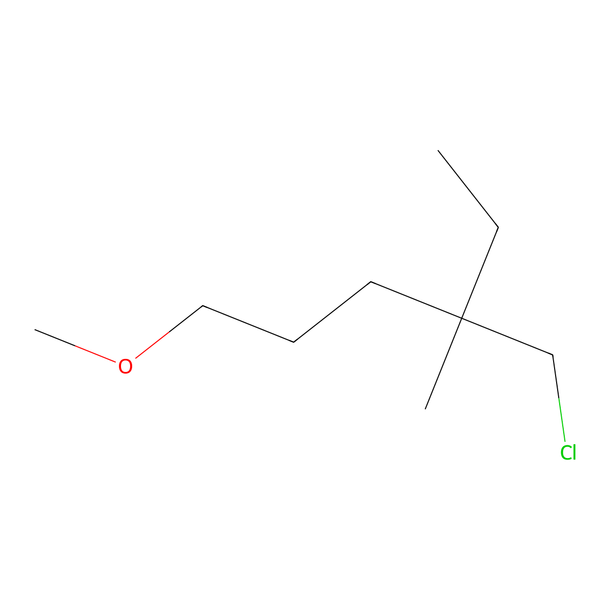4-(Chloromethyl)-1-methoxy-4-methylhexane molecular structure, CAS 1486455-55-3