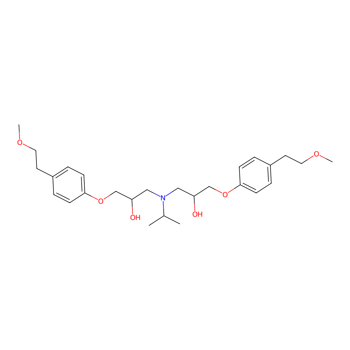 1,1'-((1-Methylethyl)imino)bis(3-(4-(2-methoxyethyl)phenoxy)propan-2-ol) molecular structure, CAS 1486464-40-7