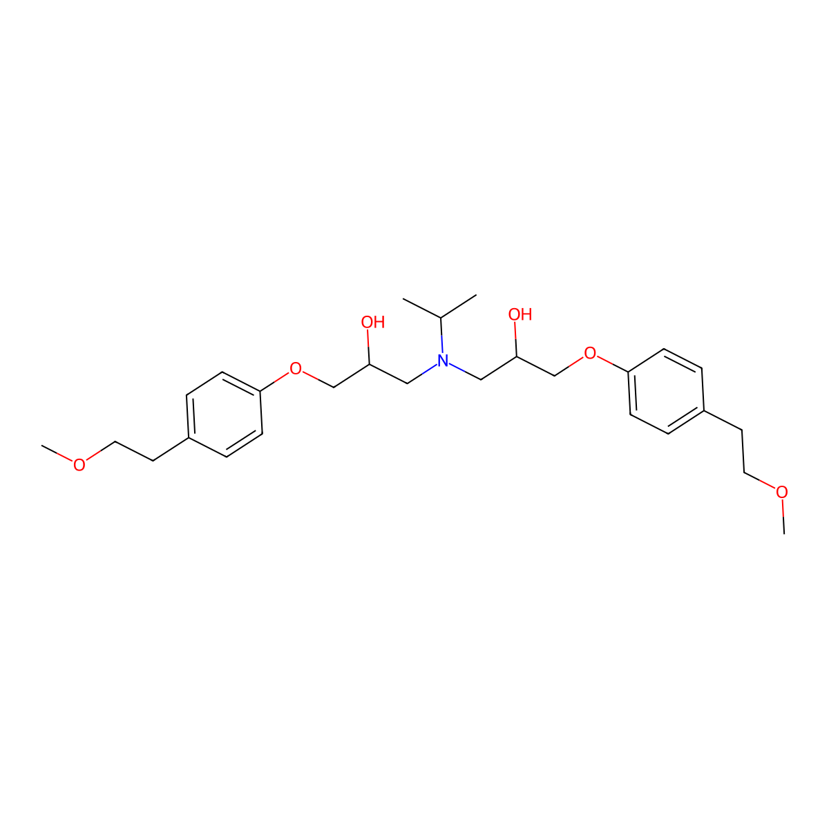 1,1'-((1-Methylethyl)imino)bis(3-(4-(2-methoxyethyl)phenoxy)propan-2-ol) molecular structure, CAS 1486464-40-7