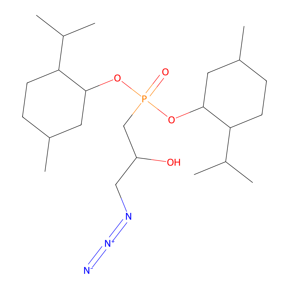 bis[(1R,2S,5R)-5-methyl-2-(propan-2-yl)cyclohexyl] [(2S)-3-azido-2-hydroxypropyl]phosphonate molecular structure, CAS 1486468-89-6