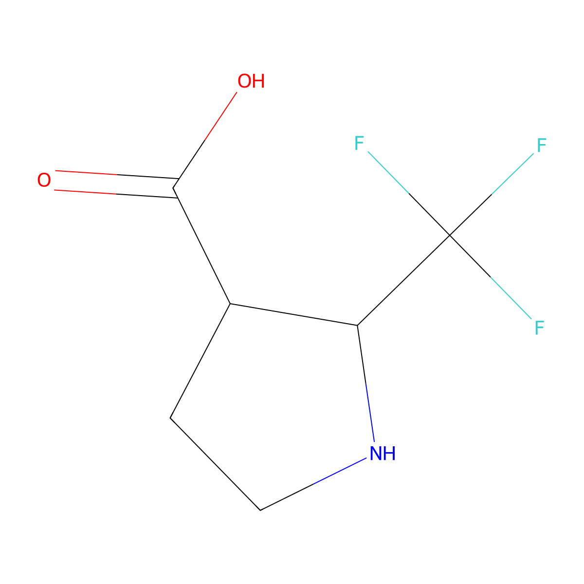 (2S,3R)-2-(trifluoromethyl)pyrrolidine-3-carboxylic acid molecular structure, CAS 1486470-94-3