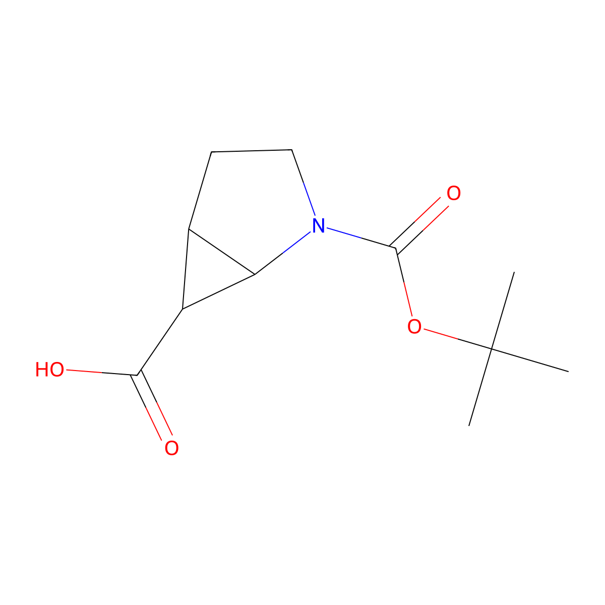(1S,5S,6S)-2-[(tert-butoxy)carbonyl]-2-azabicyclo[3.1.0]hexane-6-carboxylic acid molecular structure, CAS 1486470-95-4
