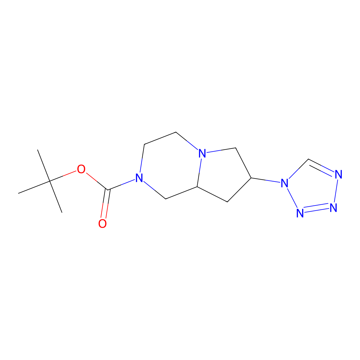 tert-butyl (7S,8aS)-7-(1H-tetrazol-1-yl)hexahydropyrrolo[1,2-a]pyrazine-2(1H)-carboxylate molecular structure, CAS 1486471-69-5