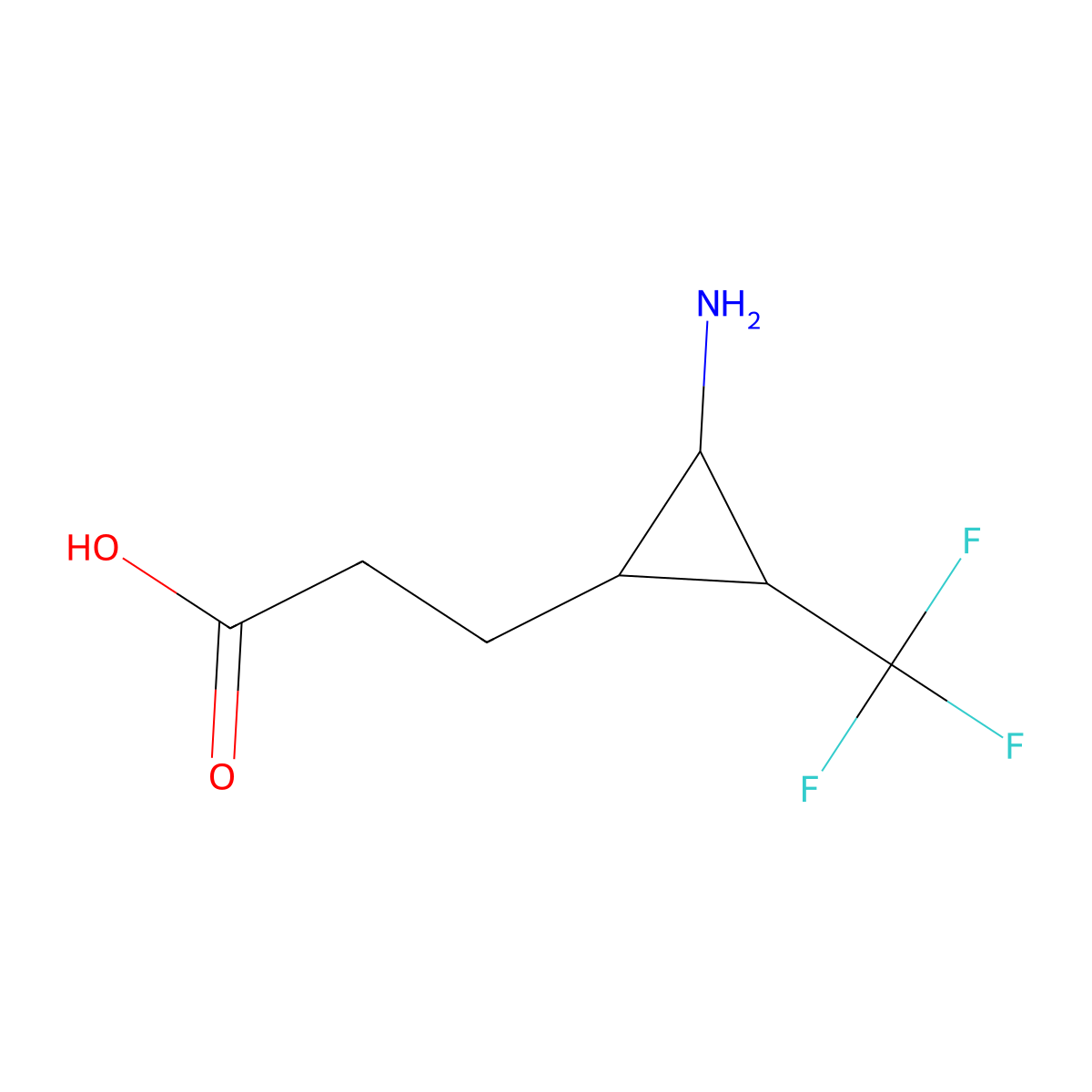 3-[(1S,2S,3S)-2-amino-3-(trifluoromethyl)cyclopropyl]propanoic acid molecular structure, CAS 1486471-71-9