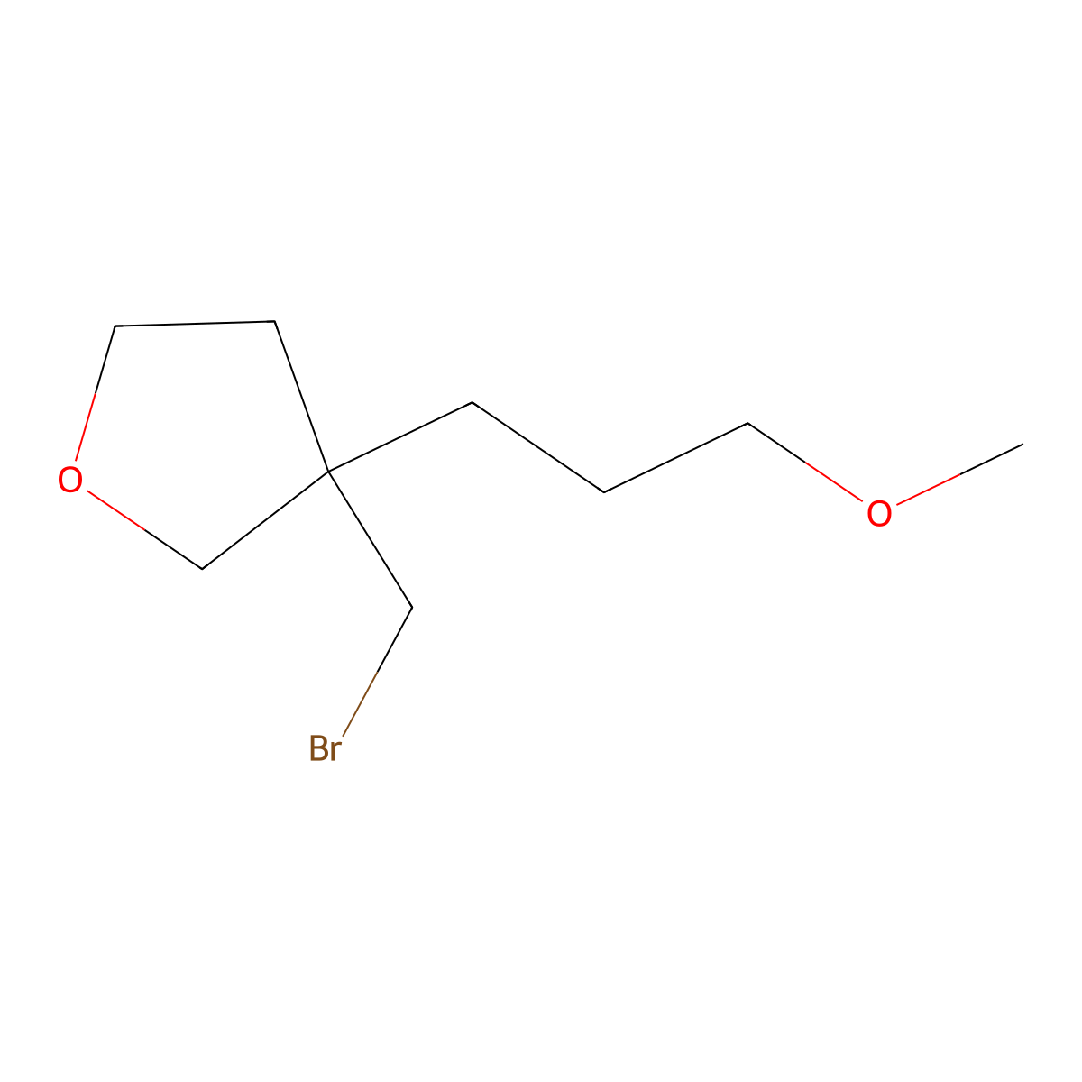 3-(Bromomethyl)-3-(3-methoxypropyl)tetrahydrofuran molecular structure, CAS 1486478-34-5