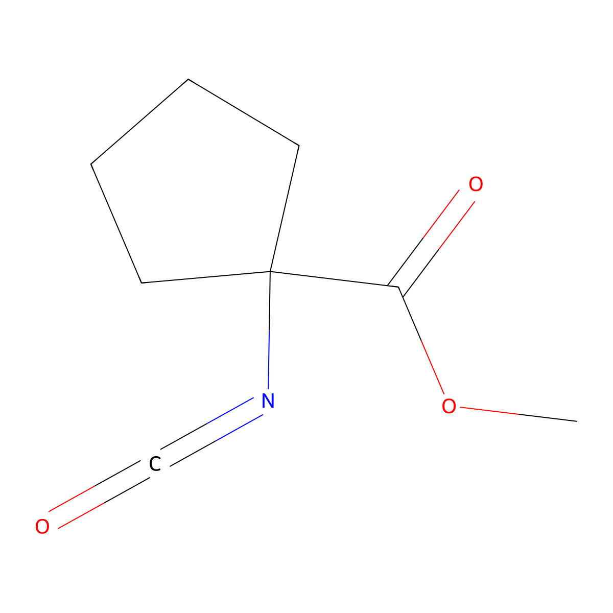 Methyl 1-isocyanatocyclopentane-1-carboxylate molecular structure, CAS 1486485-18-0